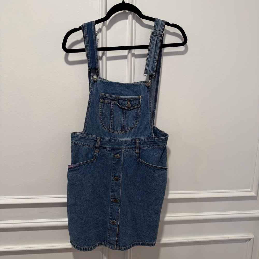 No Boundaries Girls Denim Overall‎ Dress Size 11/12 Blue Button Front Y2K 90s